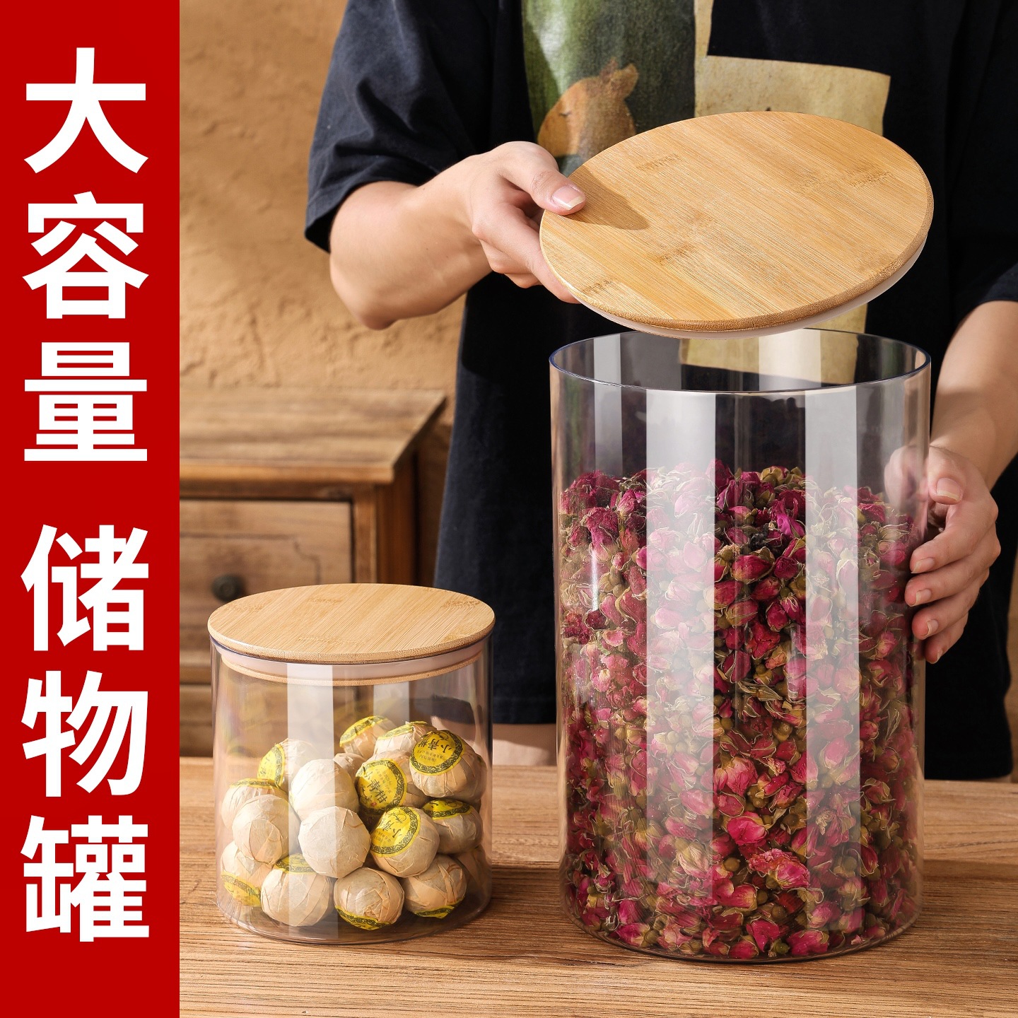 Fábrica directa de gran capacidad tanque de sellado de plástico naranja pequeña hoja de té de medicina tradicional china muestra botella de almacenamiento de goma de pescado almacenamiento de cáscara de naranja