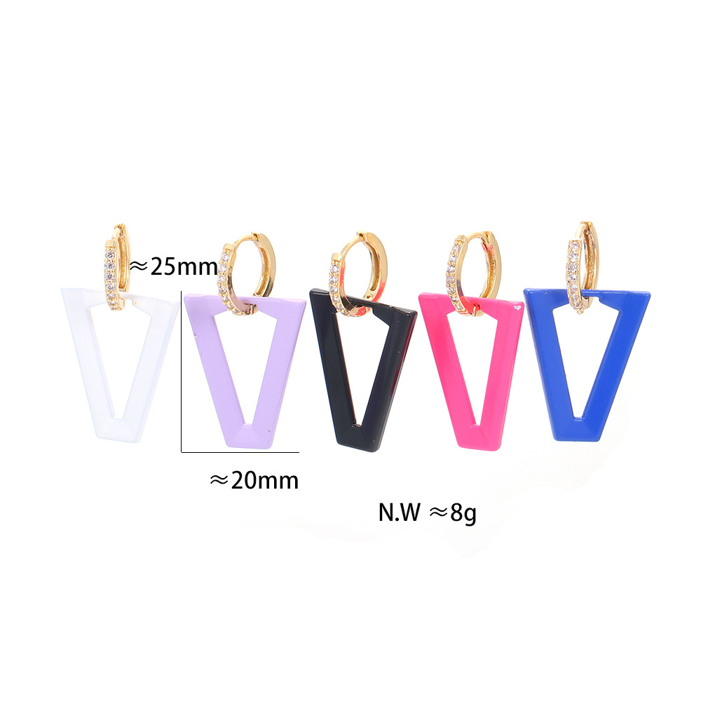 Unisex Gender Plating Design Fashion Style Fashion Irregular Trapezoidal Hollow Copper Earrings