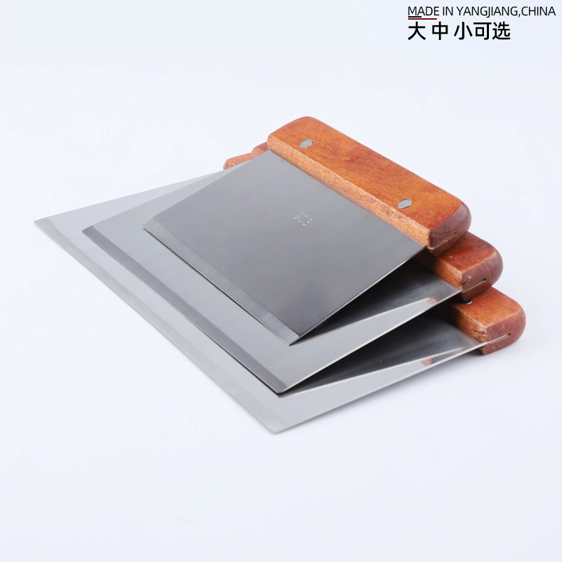 Нож для теста с деревянной ручкой из нержавеющей стали, скребок для рисовых рулетов, нож для мыла, нож для выпечки хлеба, скребок, инструмент