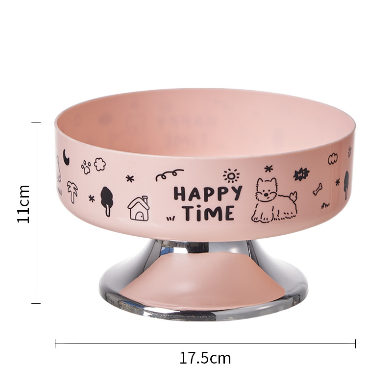 Tazón para gatos de acero inoxidable Tazón de pies altos para gatos Boca negra anti-derribear Tazón para perros Tazón para columna cervical anti-deslizante Tazón para mascotas de gran calibre