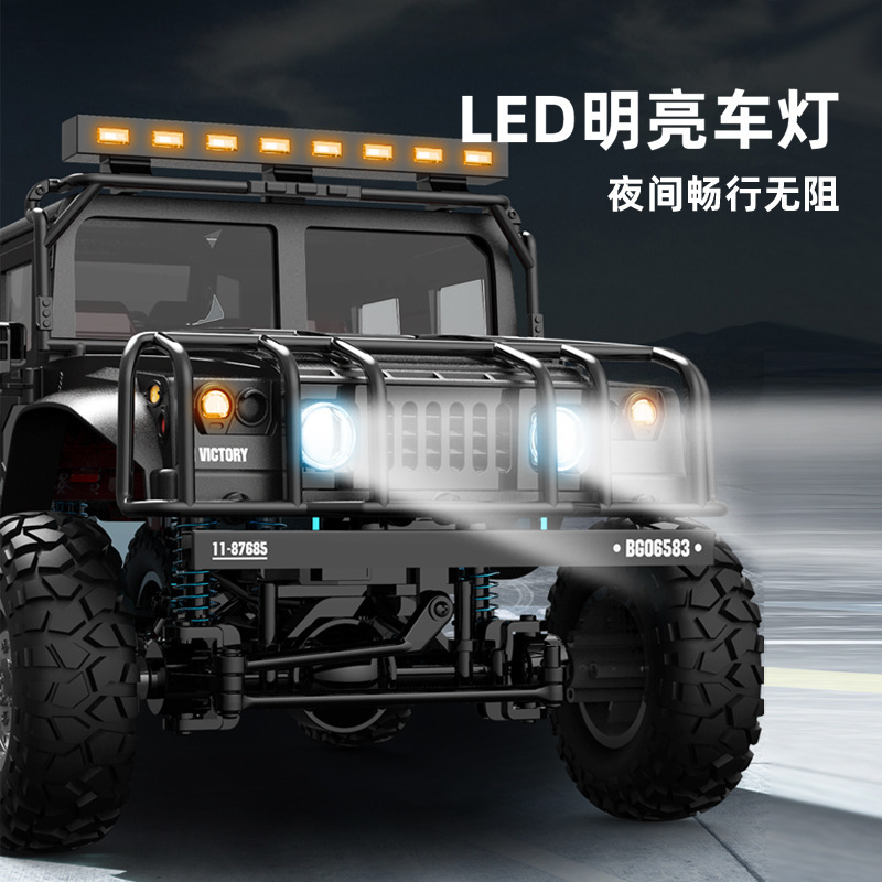 Control remoto transfronterizo de tracción en las cuatro ruedas escalada todoterreno IPX4 coche de alta velocidad simulación a gran escala Humvee coche H1 modelo de juguete