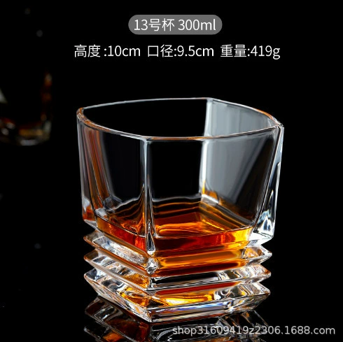 Glass capacious wineglass for whiskey, for karaoke bars