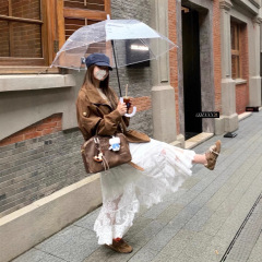 !!!!!!!!!! 不規則なつなぎ合わせのスカートの女性の秋
