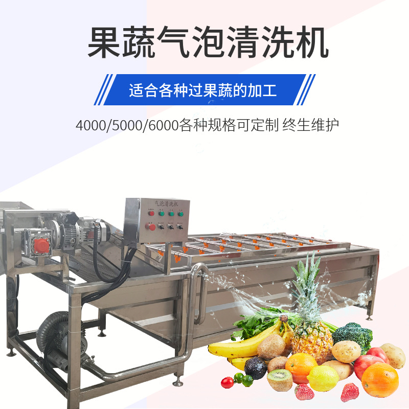 供应酱菜加工清洗机设备 叶类蔬菜清洗机器 链板式果蔬气泡清洗机