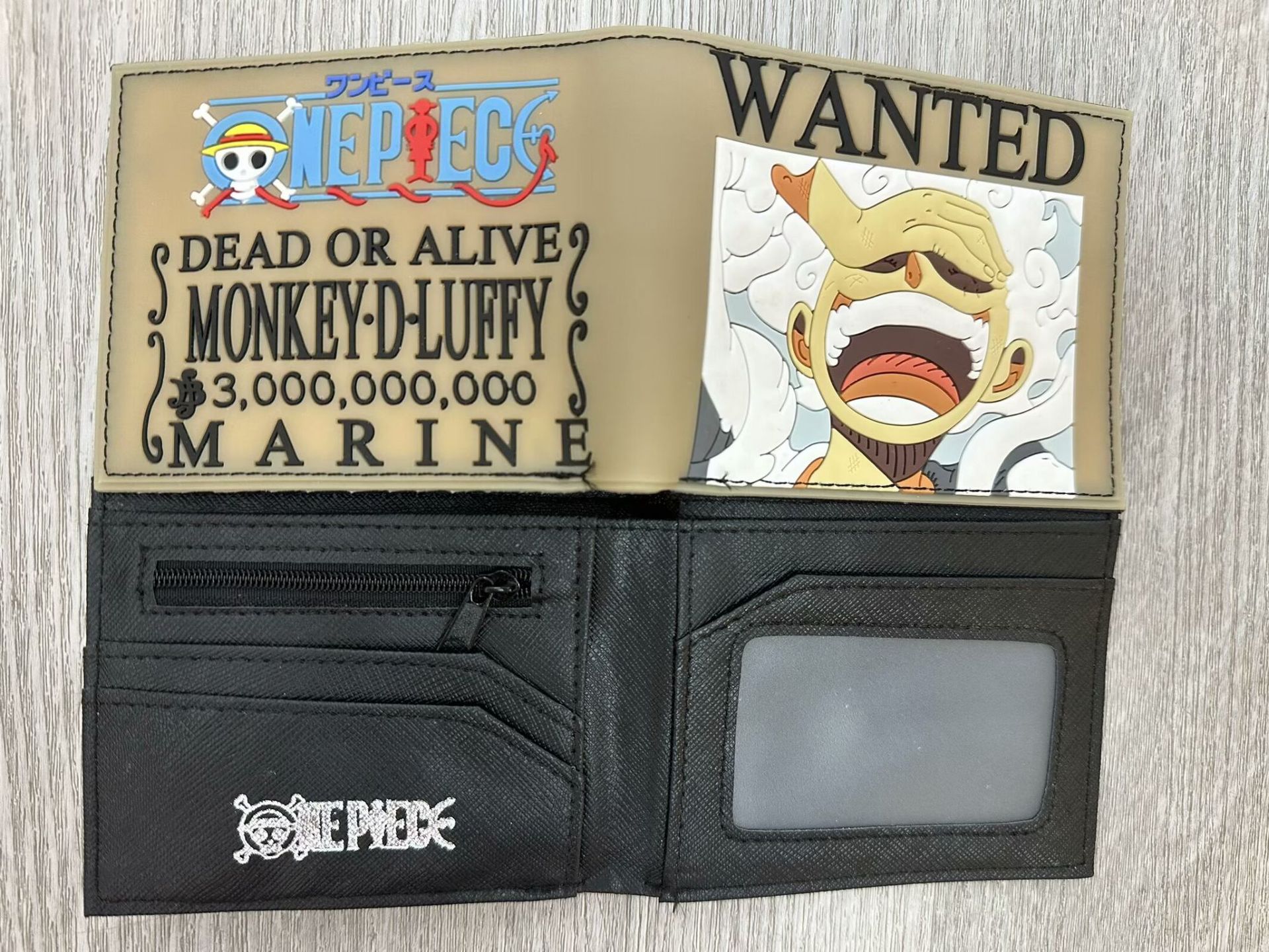 Una pieza de metal cartera anime japonés periférico luffy Sauron Qiao Ba estudiante hombres y mujeres corto PVC