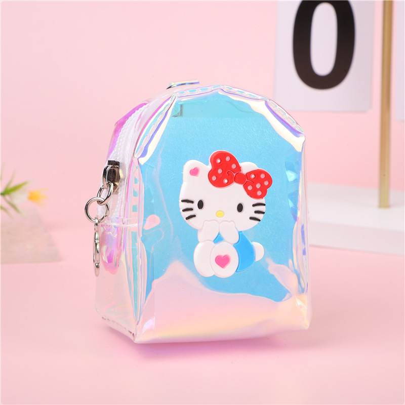 Nuevo bolso de cambio de gelatina transparente portátil mini bolso de llaves de dibujos animados Kuro lindo bolso de almacenamiento de auriculares