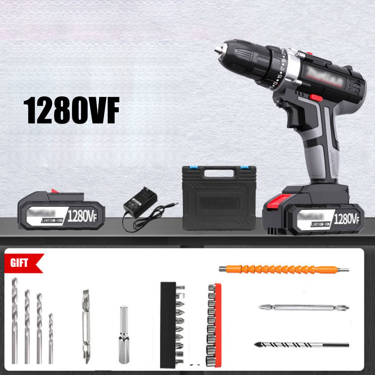 Taladro de mano eléctrico de litio pistola de mano taladro doble velocidad impacto multifunción tornillo giratorio hogar industrial destornillador eléctrico