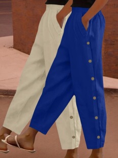 O 12405 Side Button Pocket Pants ��߅�~�ۿڴ��Lѝ