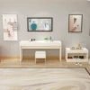 120 long white + side cabinet + stool