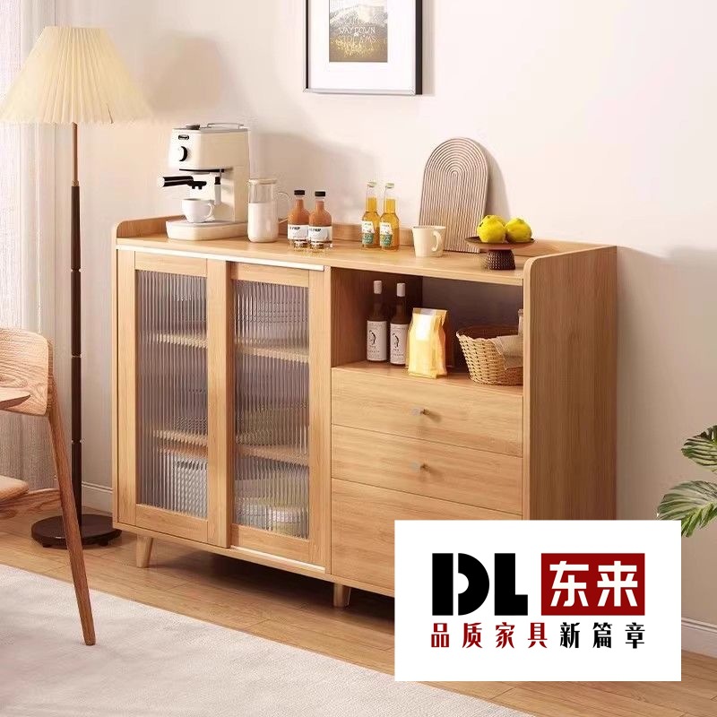 Japanese-Style Sideboard Against the Wall Integrated Solid Wood Color Living Room Tea Cabinet Kitchen Storage Cabinet Storage Cabinet Storage Cabinet