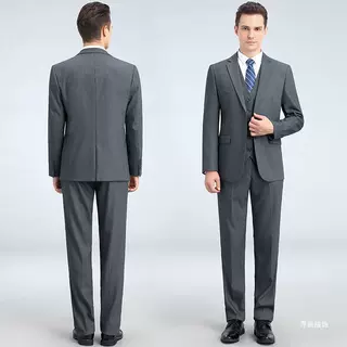 西装男套装爸爸结婚礼服中年父亲商务正装男士休闲西服三件套服装