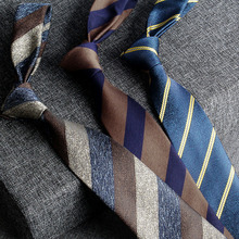 跨境男士领带商务职业正装格子斜纹多款式箭头型棉布7cm手打领带