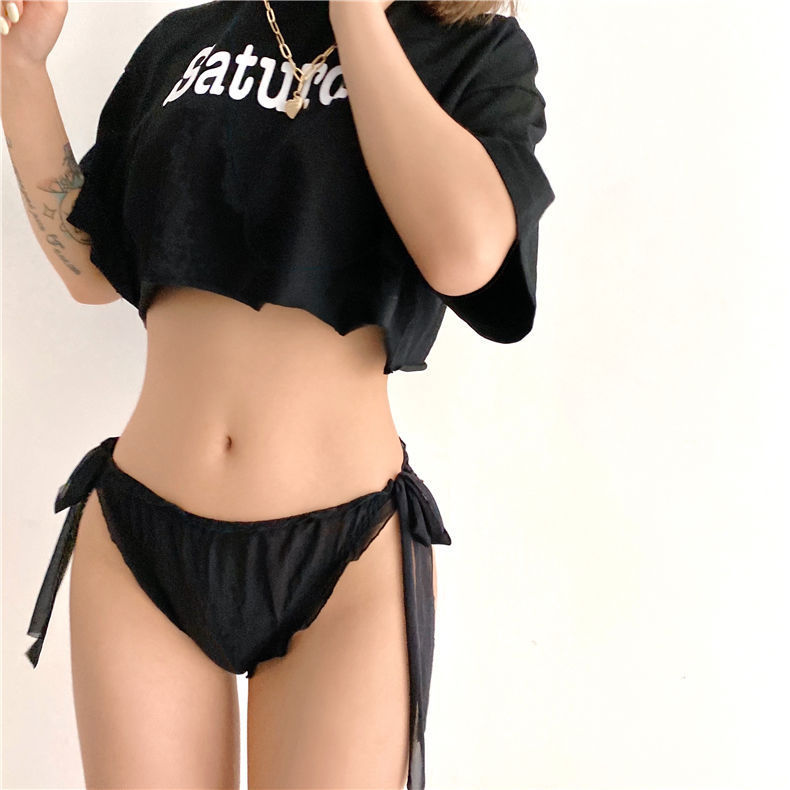 Sweet Sexy Japanese Underwear Girls Ultra-thin Breathable Temptation Low Waist Cotton Crotch Seamless Lace-up Briefs for Students Sweet Sexy Japanese Underwear Girls Ultra-thin Breathable Temptation Low Waist Cotton Crotch Seamless Lace-up Briefs for Students