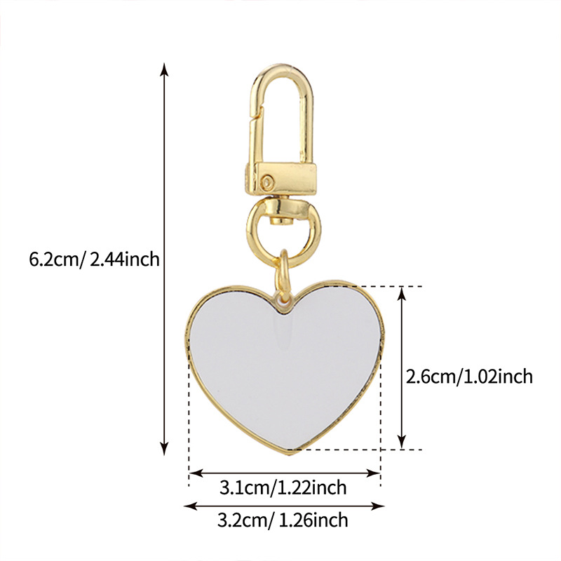 Transfronterizo Amazon en blanco llavero de transferencia de calor amor en forma de corazón grabado retrato familiar foto bolso accesorios adornos