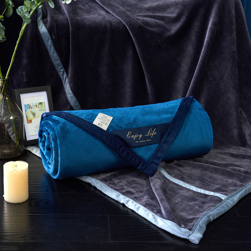 Color sólido engrosada piel manta cubierta de franela manta coral polar siesta manta regalo transfronterizo al por mayor