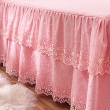 MG362022年新款全棉蕾丝公主床裙式单件纯棉床单时尚床罩四季通用