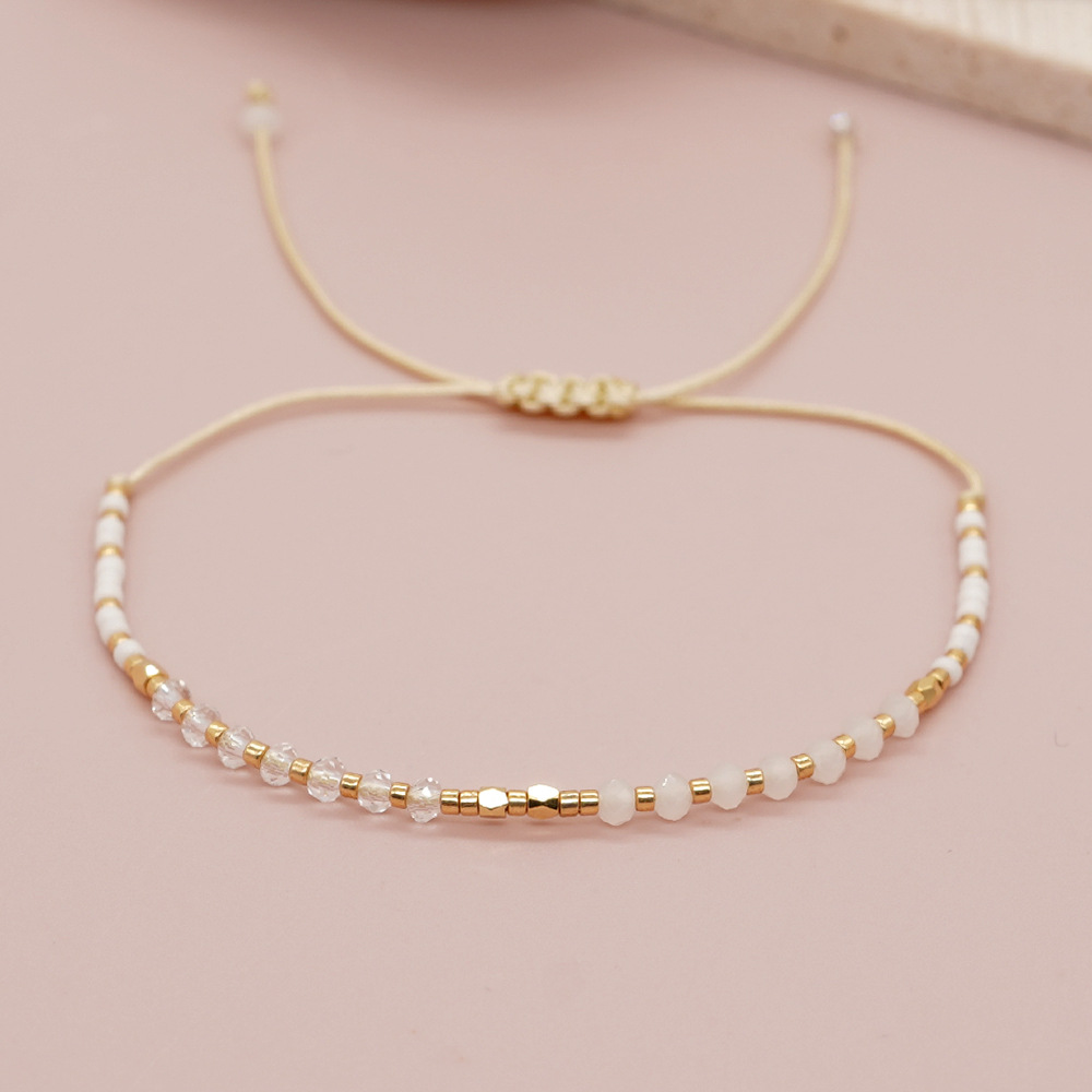 5g Weight Bracelets Classification 1 Piece Quantity Holiday, Daily Occasion Glass, glass, rope Material Round Pattern Couple Gender Beaded Design Simple Style, Classic Style Style Simple Style Classic Style Round Glass Glass Rope Wholesale Bracelets 10