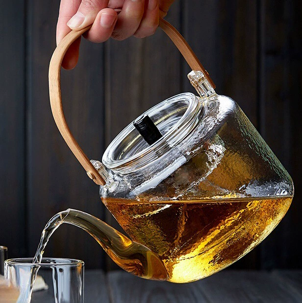 Transparent teapot for home use, increased thickness, simple and elegant design