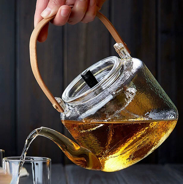 Transparent teapot for home use, increased thickness, simple and elegant design