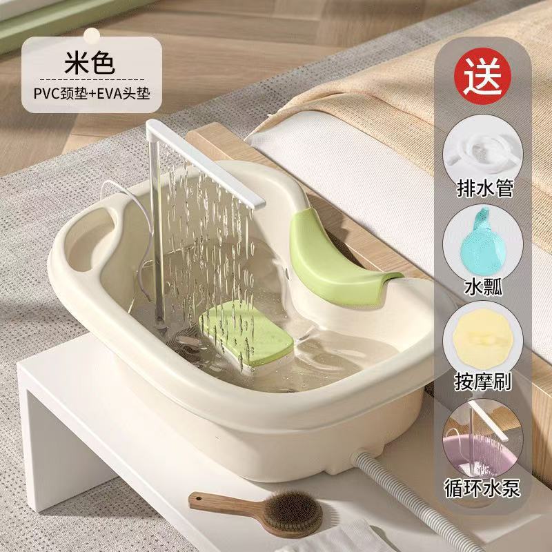 lavabo doméstico para mujeres embarazadas tipo reclinado para mujeres embarazadas, lavabo de cabello para niños embarazados, lavabo de cabello para ancianos acostados con ruedas elevables image 23