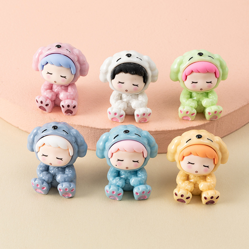 Sitting Raincoat, Bear, Puppy, Sleeping Bag, Cute Blind Bag, DIY Accessories, Jewelry, Tiktok Resin Small Ornaments