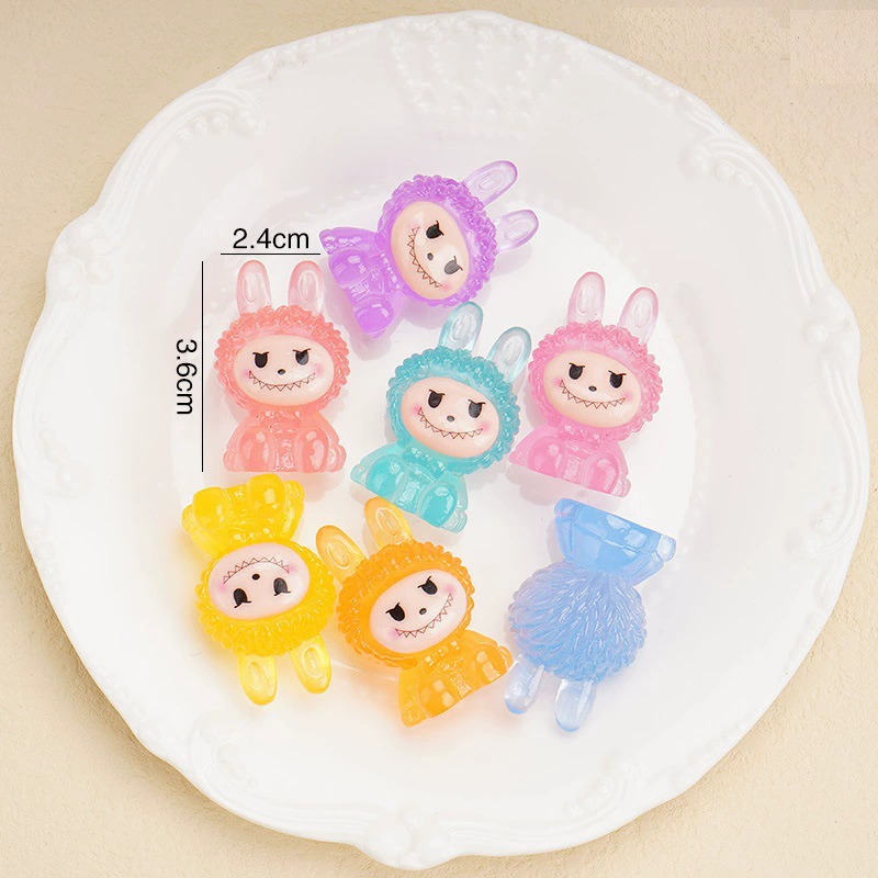 Светящиеся мультяшные стерео тканевые аксессуары для DIY украшений, кремовый клей, смола, брелоки, подвески, украшения для автомобиля