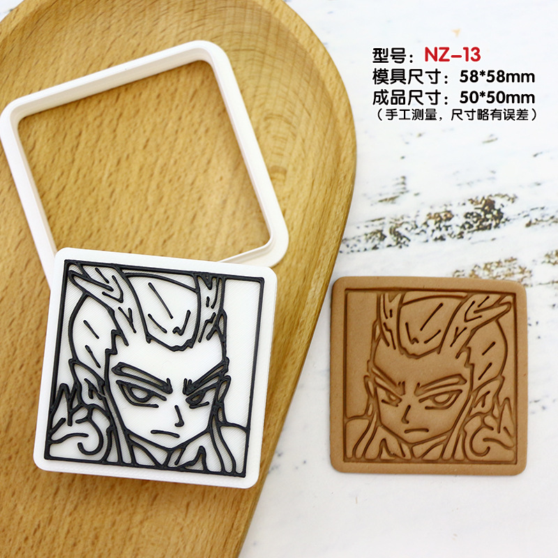 Molde de galletas de dibujos animados Nezha Shiji Niangniang Ao Bingshen Gongbao Herramienta para hornear galletas de arcilla
