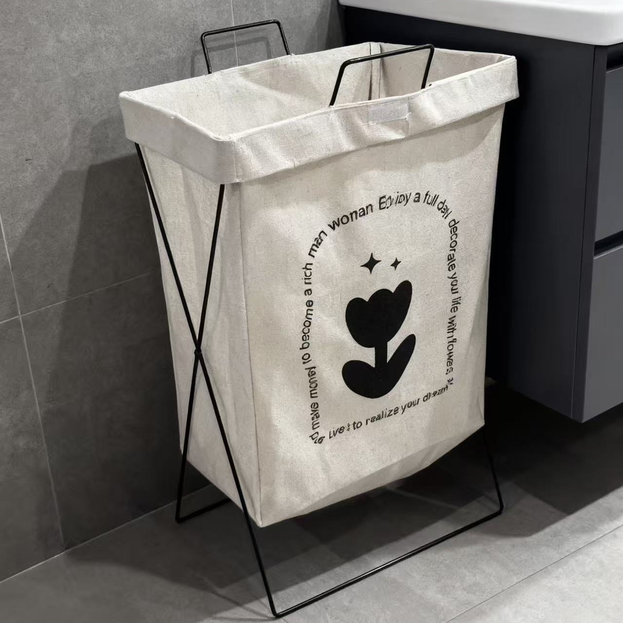 Cesta de ropa sucia de dormitorio doméstico gran capacidad balcón plegable hotel cesto de almacenamiento de ropa sucia cesto de almacenamiento de ropa sucia
