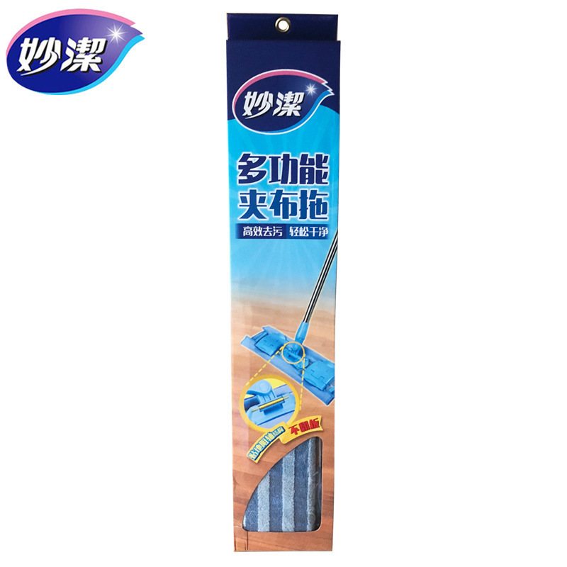 Miaojie Multifunctional Cloth Mop for Home Use, Suitable for Wooden Floors and Tiles, 360-Degree Rotating Mop for Kitchen and Bathroom