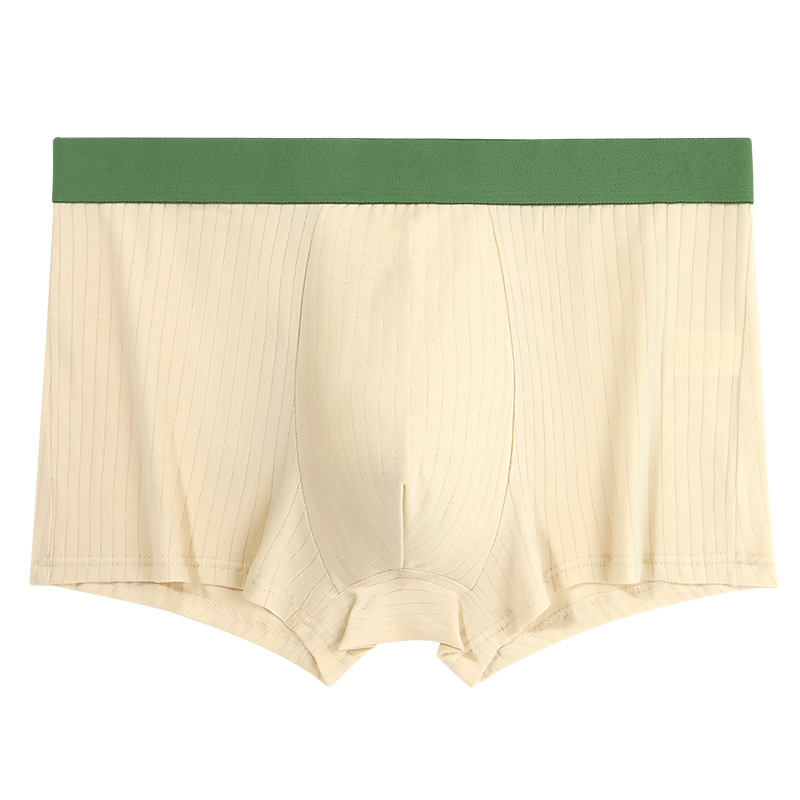 Ropa interior de hombre de algodón puro estilo explosivo, alta elasticidad, agradable para la piel, transpirable, malla antibacteriana, entrepierna interior cómoda y sin cintura, cuatro esquinas para adolescentes