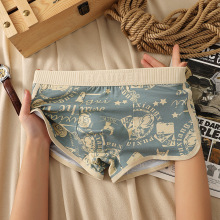 【单条装】潮流复古男士内裤个性印花纯棉高密高弹中腰平角裤舒适