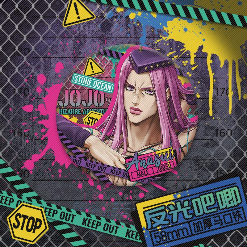 Бейдж с отражающим рисунком сериала JOJO Sea of Stone, Ji Guzi, значок, двумерный Xu Lun, Jotaro, Анна Суй, подвеска значка