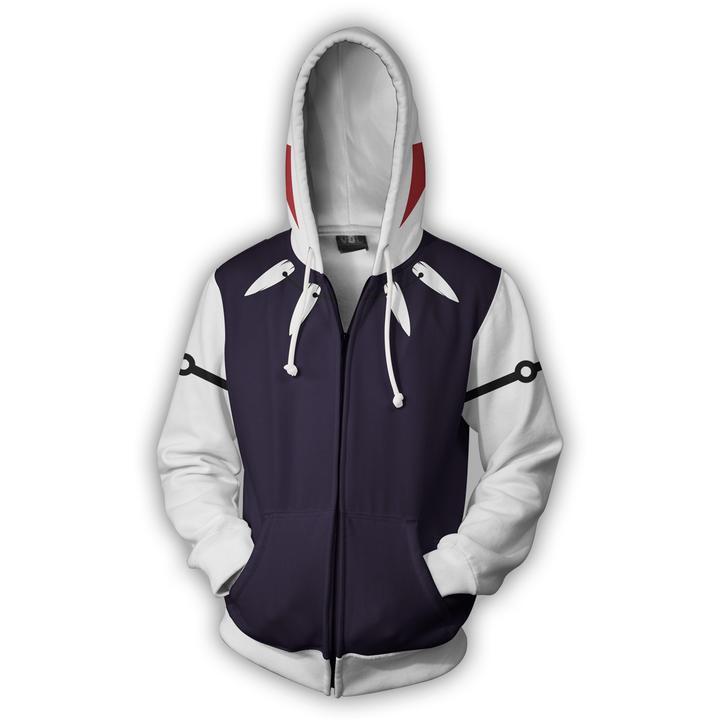 Cross-border new cardigan day diffuse Ghost Princess 3D printed hooded sweater cardigan coat cosplay animation