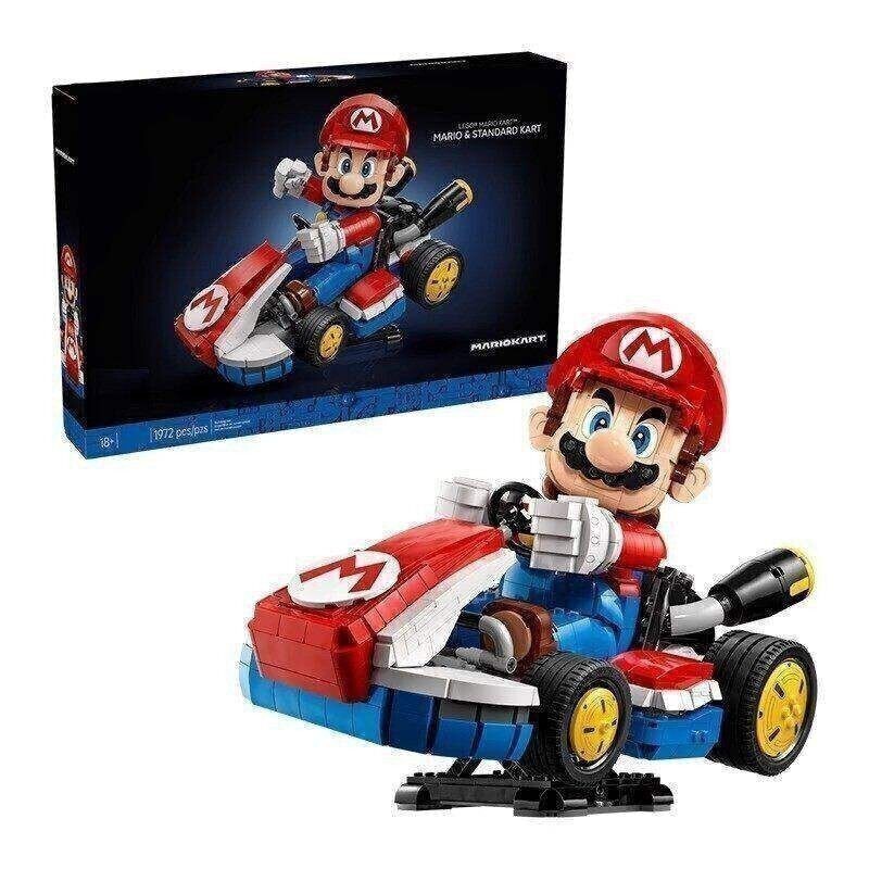 Cross-border compatible Lego 72037 Super Mario Kart racing car puzzle assembly toy for boys