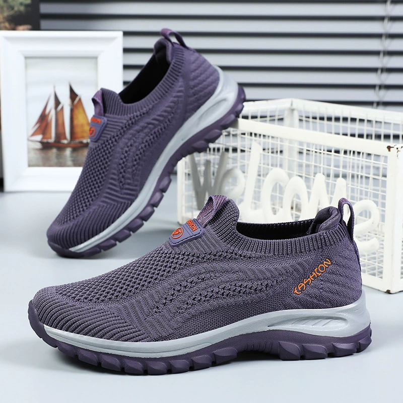 Нескользящая обувь для пожилых людей, мам среднего и пожилого возраста, летняя обувь с дышащей сеткой, спортивная и повседневная обувь, прогулочная обувь для пожилых людей.