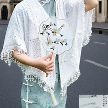 新款旗袍连衣裙外搭短款小外套 百搭小披肩 超仙蕾丝流苏斗篷坎肩