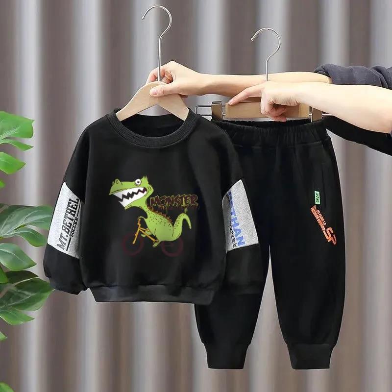 2023 Frühling und Herbst Neue lässige langärmelige Kleidung Jungenmode Outwear Hosen Zweiteiliges Set_voghion.com