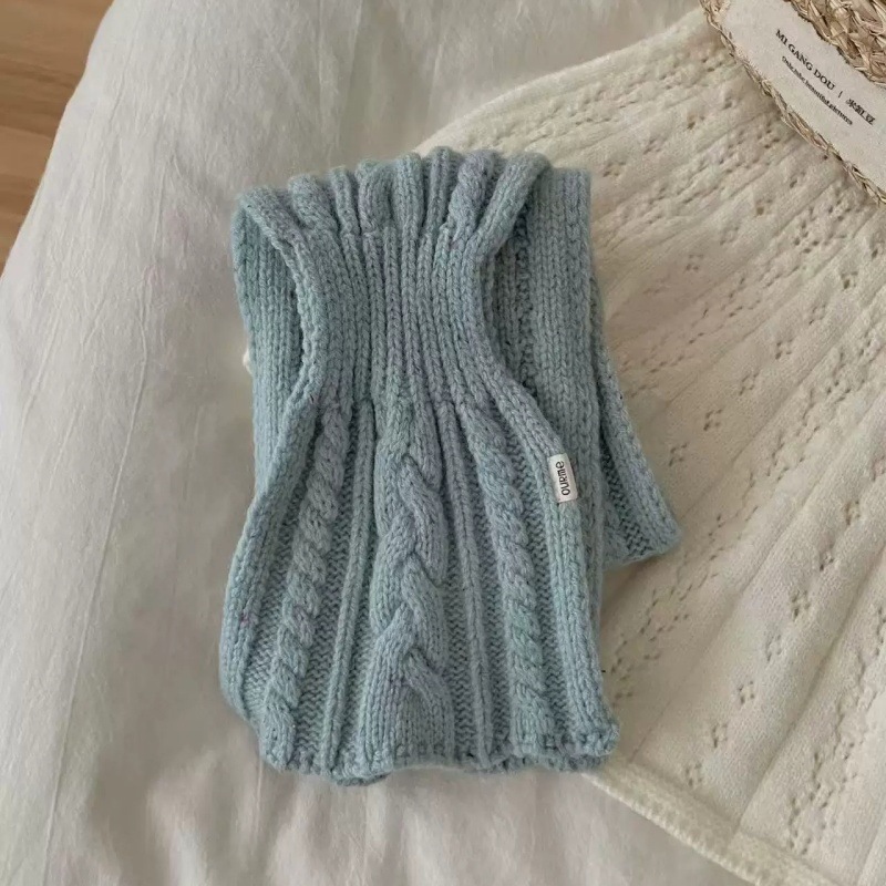 Cuello Tejido Cruzado 100% Lana Cálido para Cuello