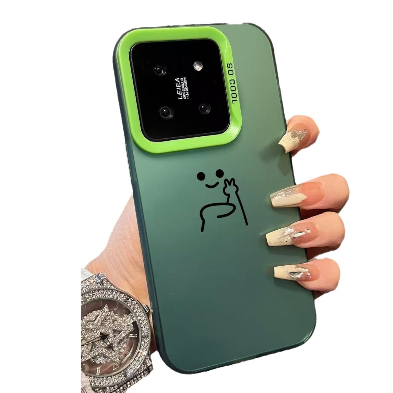 Nueva marca de moda para iPhone 16 funda para teléfono móvil Apple 15promax/14 gesto personalizado anti-caída 13pro12