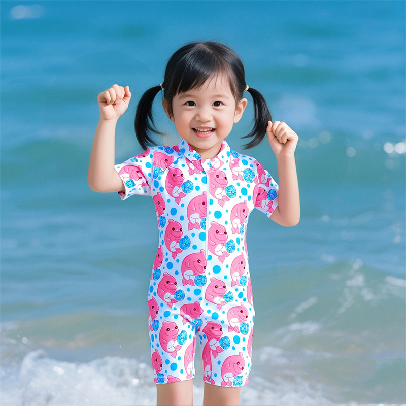 Traje de baño mono de los niños protección solar traje de surf bebé coreano dibujos animados niños traje de baño de vacaciones