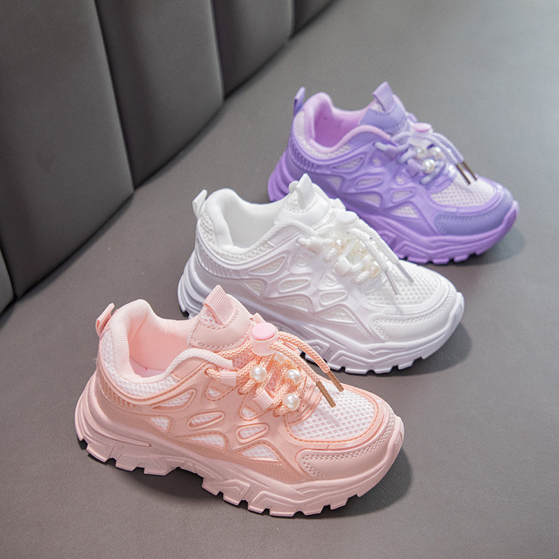 Girls 2025 New Children's Fashion Running Boys' Sports Shoes Dad Girl Soft Sole Student Casual Trend