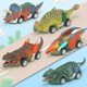 Cross-border Amazon hot selling new simulation dinosaur model back car children's educational DIY back toy car