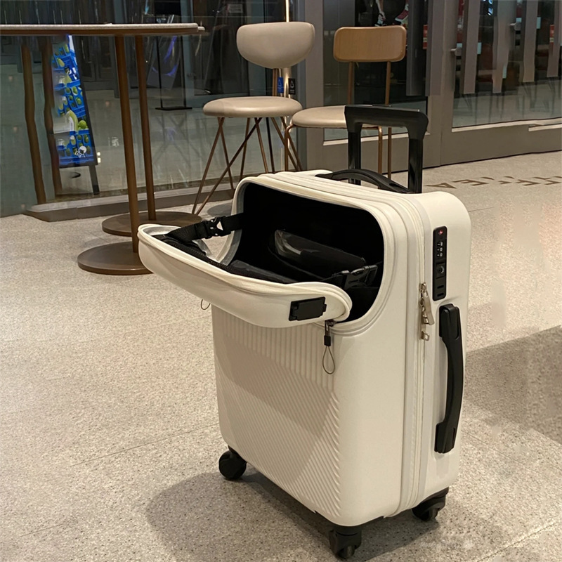新款前置开口登机行李箱女小型20寸轻便拉杆皮箱24旅行箱男生|undefined