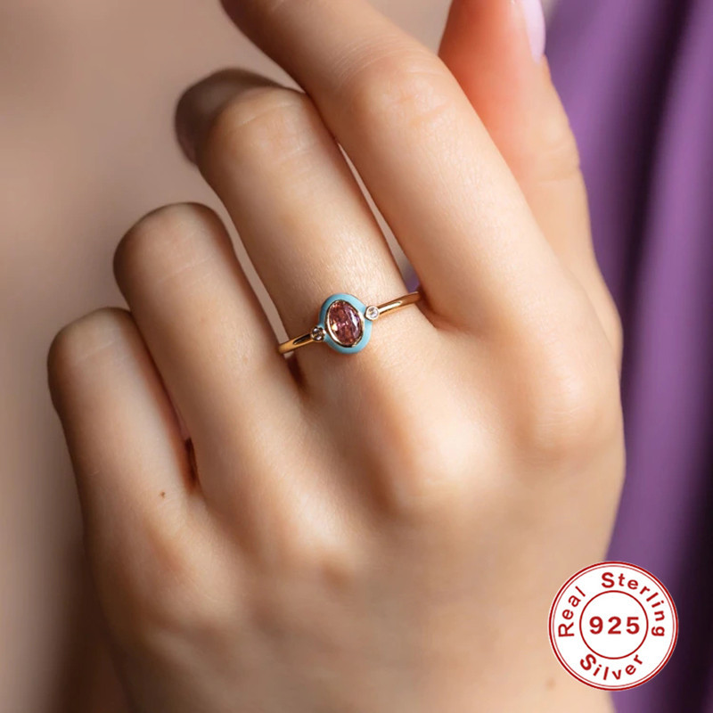 Fashion Irregular Sterling Silver Inlay Zircon Rings 1 Piece