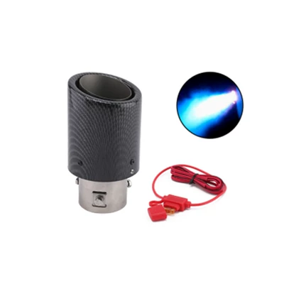 Cross-Border Car Modification Carbon Pattern Exhaust pipe - curling-blue-light