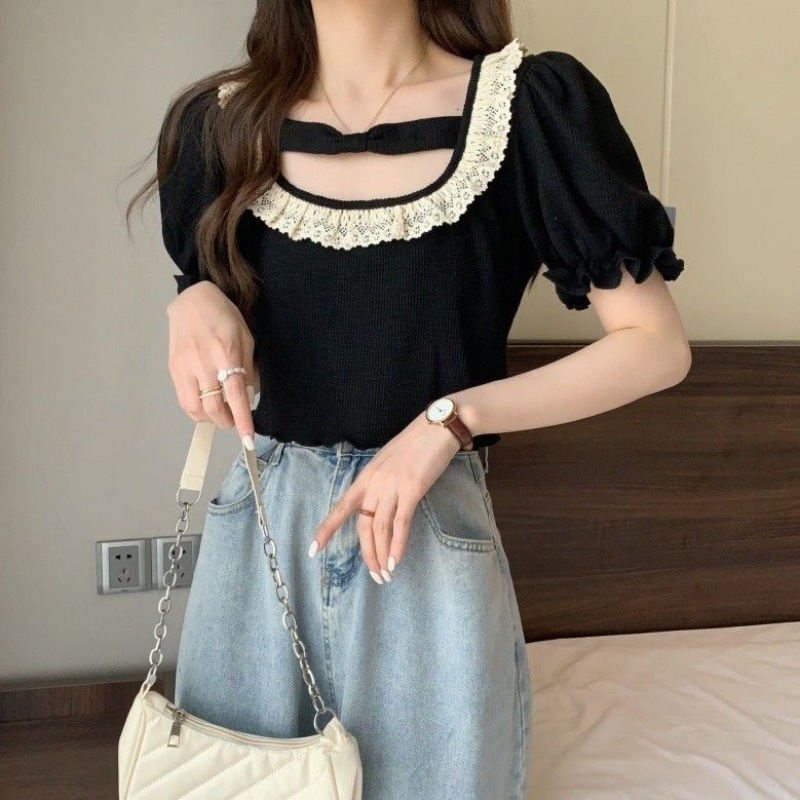 Summer Japanese cute lace short sleeve T-shirt for students