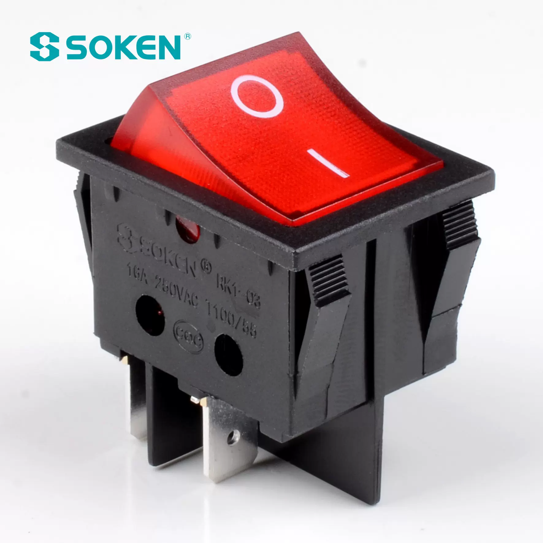 SOKEN高品质船型开关  挂烫机吸氧器开关 单刀双路  认证齐全