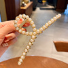 Hairgrip from pearl, metal shark, crab pin, hairpins, hair accessory, simple and elegant design