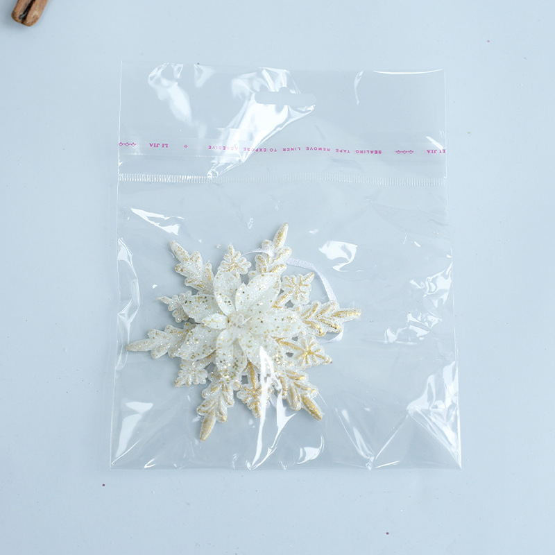 Fábrica de decoraciones de Navidad de oro platino campana de plástico amor hecho a mano árbol de Navidad decoración colgante en stock