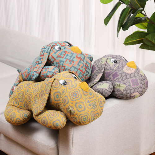 Double layer yarn puppy pillow plush toy dog ​​doll sleeping pillow doll birthday gift gift wholesale removable and washable